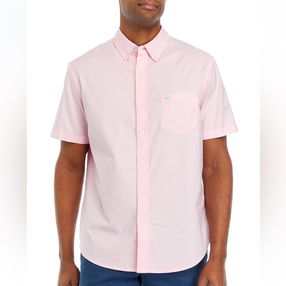 SADDLEBRED Pinpoint Dress Oxford Button Front S/S Pink M Medium 16 NWT $40 lcsr